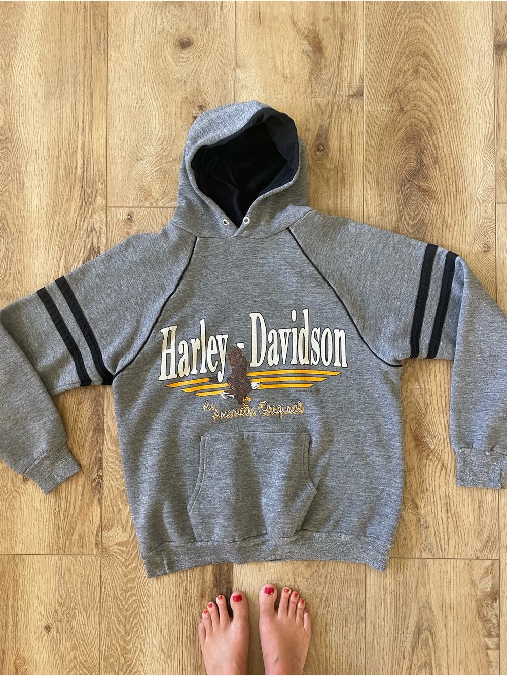 Vintage Harley-Davidson Gray Hooded Sweatshirt